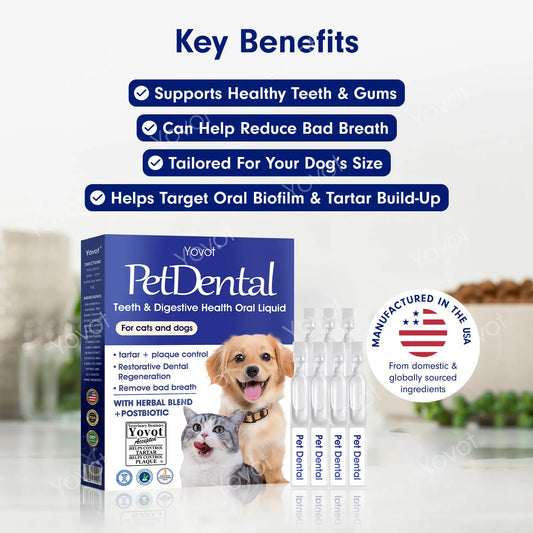 [Official USA Store] 𝐘𝐨𝐯𝐨𝐭® 𝐏𝐞𝐭 𝐃𝐞𝐧𝐭𝐚𝐥 & 𝐃𝐢𝐠𝐞𝐬𝐭𝐢𝐯𝐞 𝐇𝐞𝐚𝐥𝐭𝐡 𝐎𝐫𝐚𝐥 𝐒𝐨𝐥𝐮𝐭𝐢𝐨𝐧 – Freshen Breath, Remove Tartar & Promote gum regeneration, stabilize teeth (for Cats & Dogs)  – Save 80% Today!