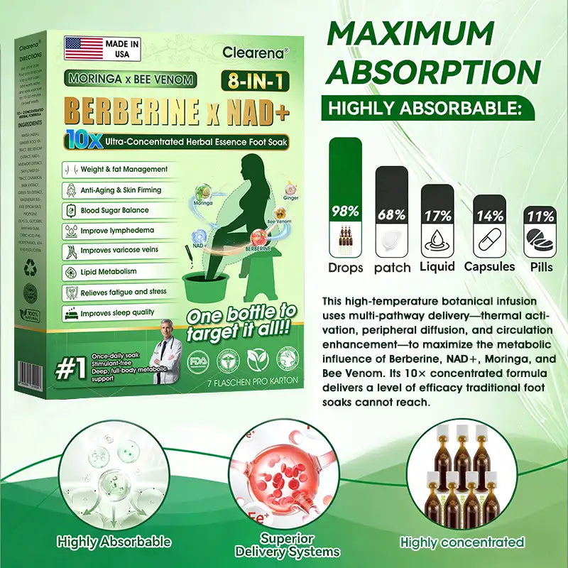 𝐎𝐟𝐟𝐢𝐜𝐢𝐚𝐥 𝐔𝐒 𝐒𝐭𝐨𝐫𝐞 🇺🇸  | 🧑‍⚕️ 𝐂𝐥𝐞𝐚𝐫𝐞𝐧𝐚® Moringa · Bee Venom · Berberine × NAD+ Eight-in-one 10× Ultra-Concentrated Herbal Essence Foot Soak — 𝐎𝐧𝐜𝐞 𝐃𝐚𝐢𝐥𝐲, 𝐕𝐢𝐬𝐢𝐛𝐥𝐞 𝐑𝐞𝐬𝐮𝐥𝐭𝐬 𝐢𝐧 𝟕 𝐃𝐚𝐲𝐬  (obesity, ｌｏｏｓｅｓｋｉｎ,diabetes, sleep apnea, joint issues, and more For)